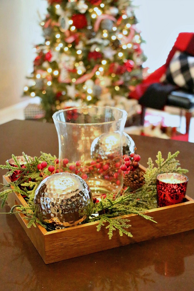 red and green Holiday tray