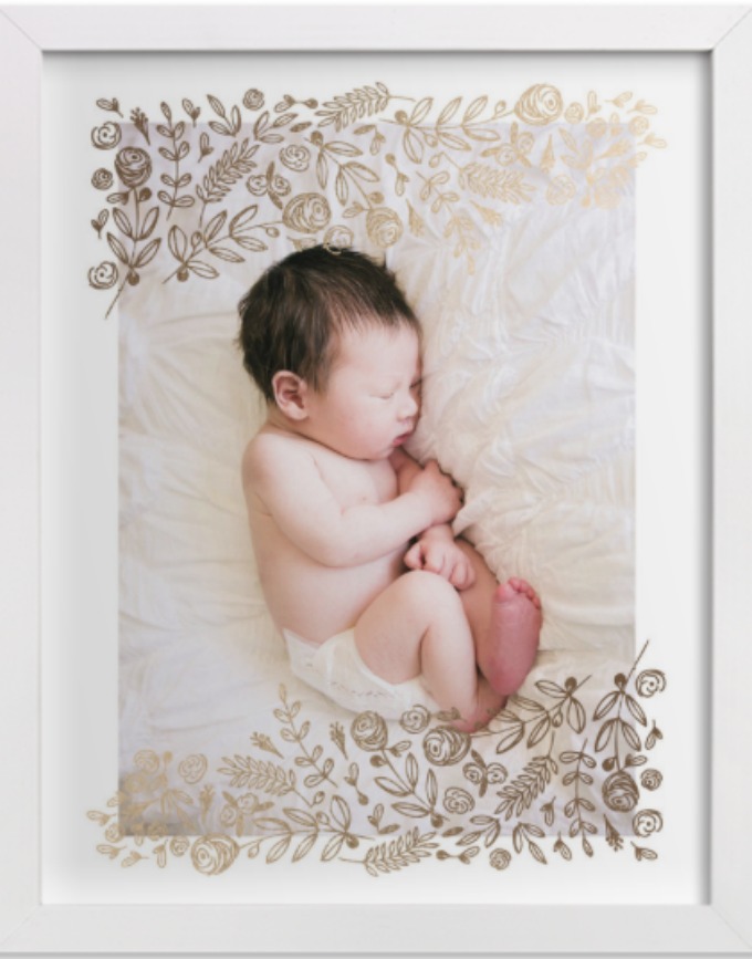 Minted Petit Floral newborn frame