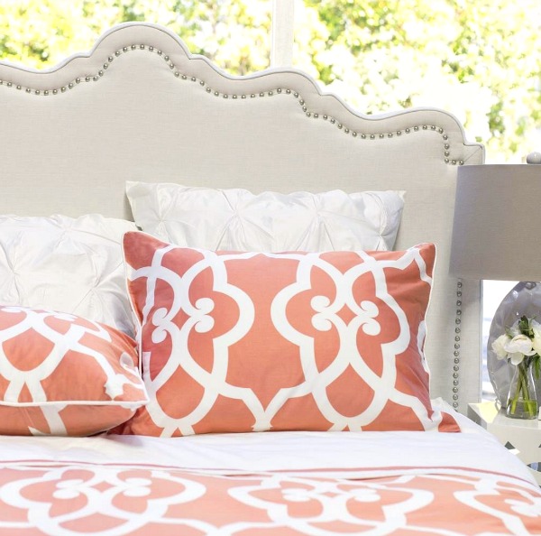 The Pacific Coral Duvet Cover and Shams from Crane and Canopy- www.jennelyinteriors.com