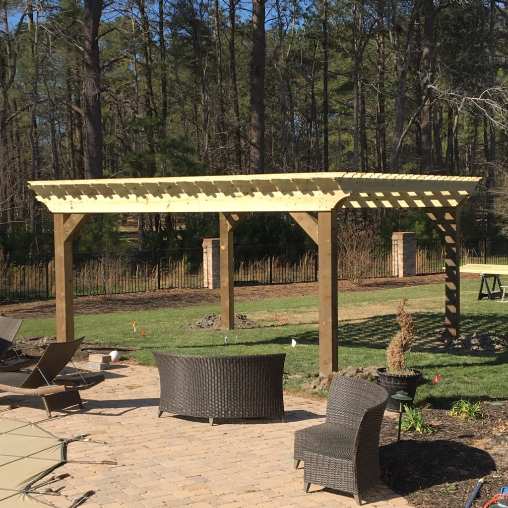 Building the pergola for outdoor kitchen area. yourstrulyjenn